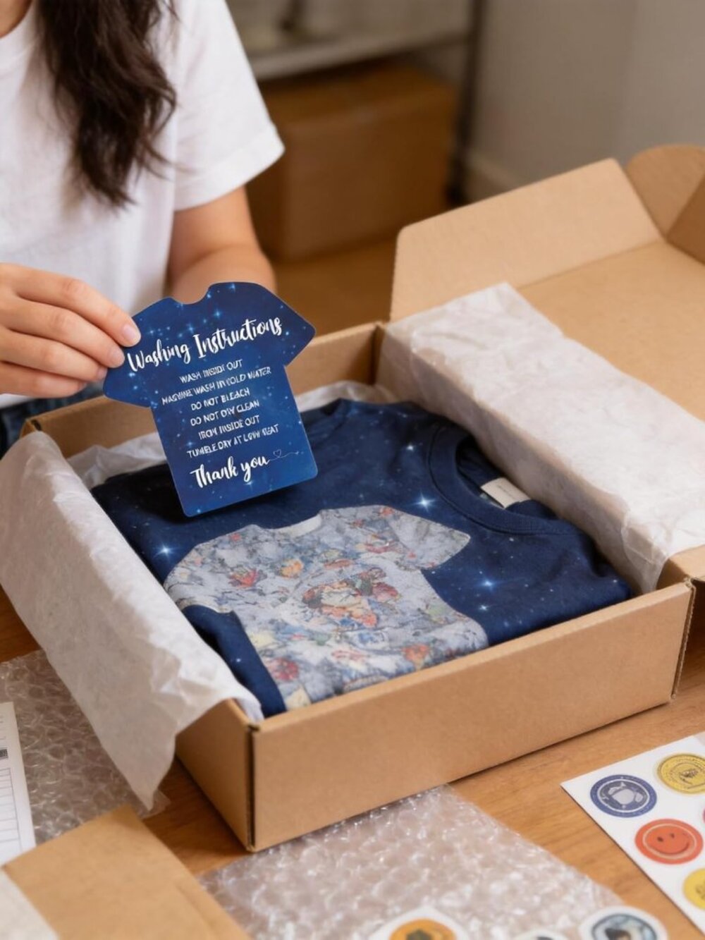 Washing Instruction Cards for Shirts